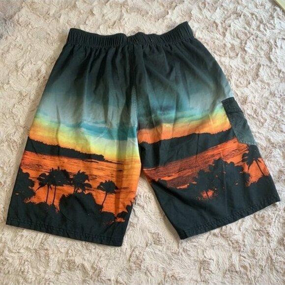 Ocean Current Mens Swim Trunks Size Large Beach Sunset Board Shorts Pocket Mesh - Picture 4 of 12